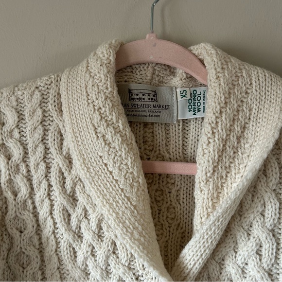 Aran Sweater Market Merino Shawl Neck Cardigan - Picture 2 of 3